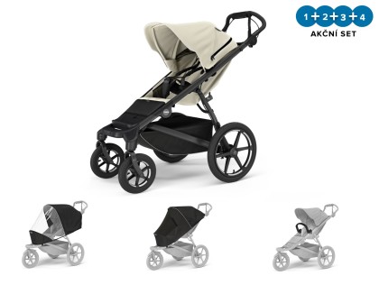 Thule Urban Glide 3 Soft Beige 4-Wheel + madlo + pláštěnka + moskytiéra + DOPRAVA ZDARMA