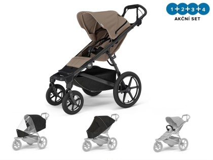 Thule Urban Glide 4 Wheel Tinted Taupe  + pláštěnka + moskytiéra + madlo + DOPRAVA ZDARMA